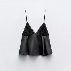 Zara lace and satin top